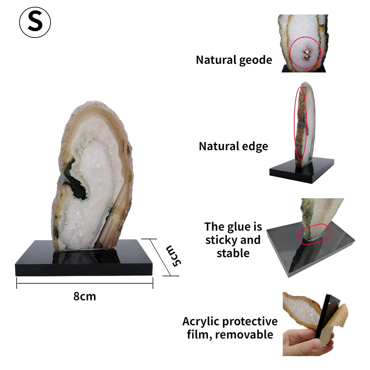 XMHOME Natural Agate Gemstone Slice Home Decor Living Room Irregular Shape Healing Crystals Wealth Luck Table Ornaments Small