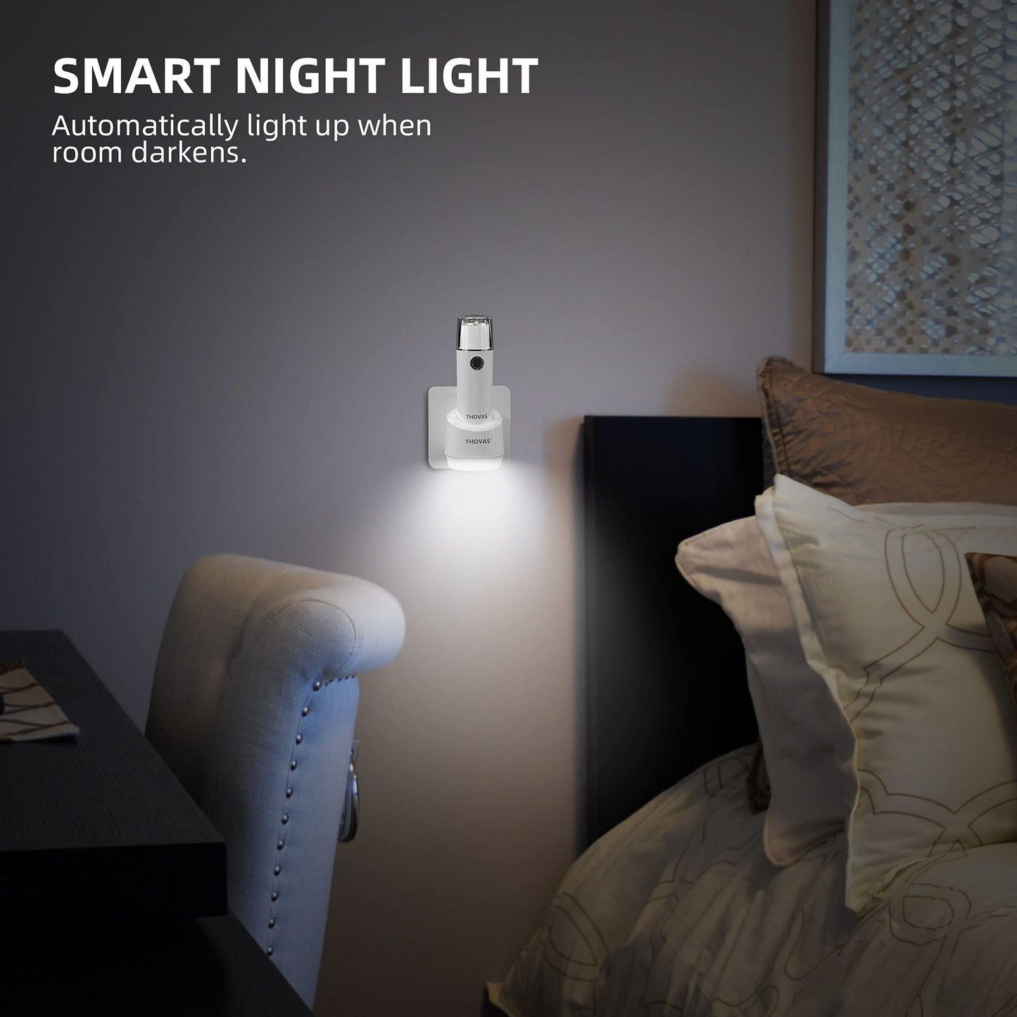 THOVAS Emergency LED Flashlight, Power Failure Light, Plug-in Flashlight for Home, Rechargeable Power Failure Flashlights, Handheld Lights Perfect for Hurricane, Survival Kits Emergencies 3 Pack