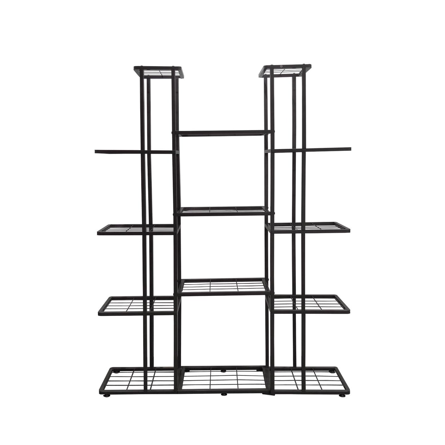 MTB Garden 5 Tier 14 Potted Metal Large Plant Stand for Indoor Outdoor Flower Pot Display Planter Shelf, Charcoal Grey