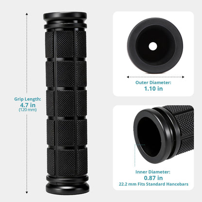 CHUNZEXI 4 PCS Bike Handlebar Grips, Rubber Bicycle Bar Grips Replacement, Non-Slip Handle Grips for Kids Bikes, Scooters, BMX, Mountain & Cruiser Bikes (Black)