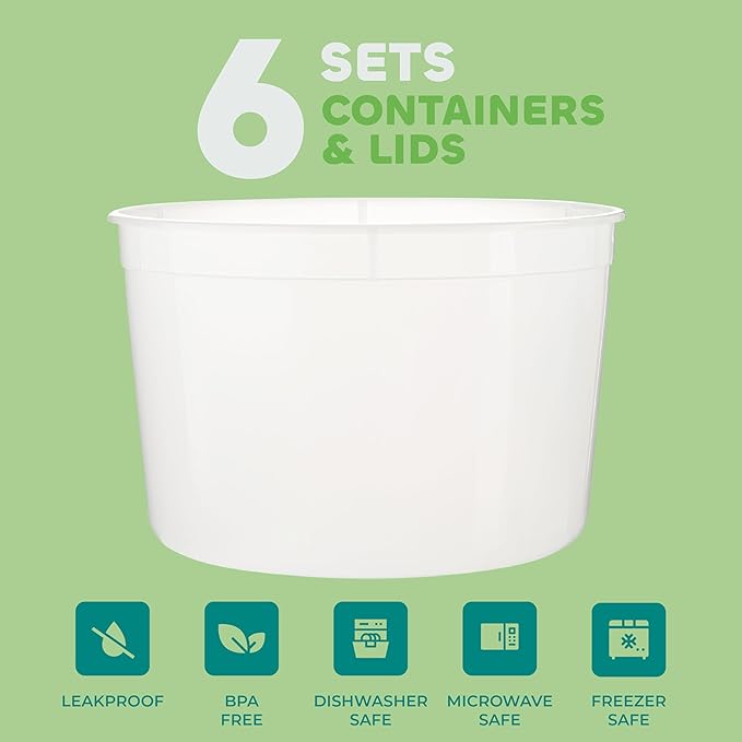 JoyServe 64 oz Plastic Containers