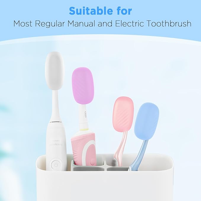 Toothbrush Covers Caps 6 Pack, Silicone Toothbrush Head Protector Replacement