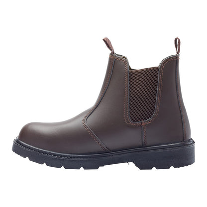 Blackrock Dealer Work Safety Boots, Steel Toe Cap, Chelsea Boots, Mens Womens Ladies, Safety Shoes, Gardening, Brown, Horse Riding, Yard, Slip On Shoes, Lightweight - Size 9