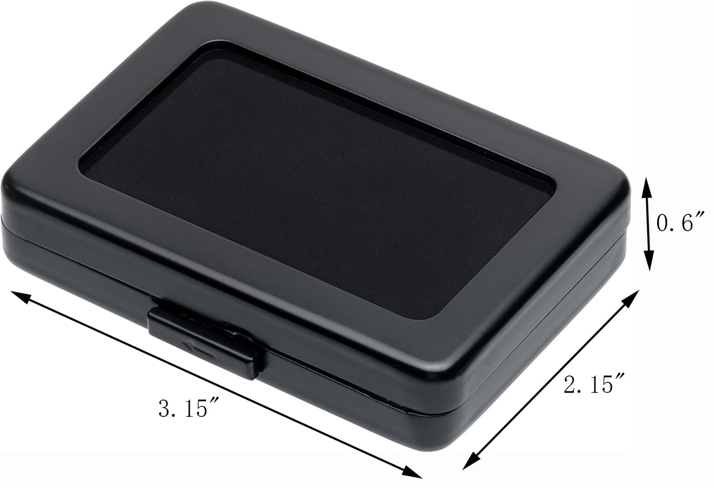 Giftop Glass Top Loose Diamond or Gemstone Display Box Case Holder Show Container Metal (Black Large Rectangle)
