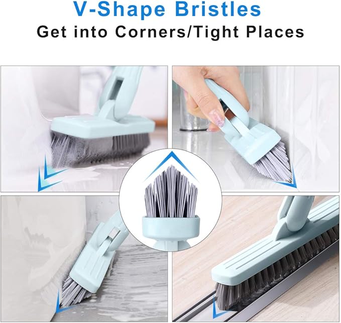 Affogato Floor Scrub Brush Bathroom Long Handle Bathtub Push Broom Shower Tile
