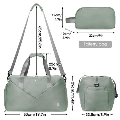 Ceneda 20" Gym Bag for Women with Wet Pocket & Shoe Compartment, Lightweight Duffel Waterproof Carry On Duffle for Travel, Yoga, Overnight (Dark Grey)