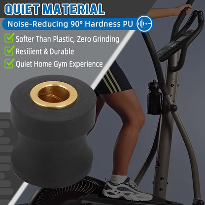 Replacement Roller Wheels for Eclipse 1100HR/A Elliptical - Enhanced PU and Bronze Bushing Design - Quiet and Long-Lasting Exercise Machine Parts (Pair)