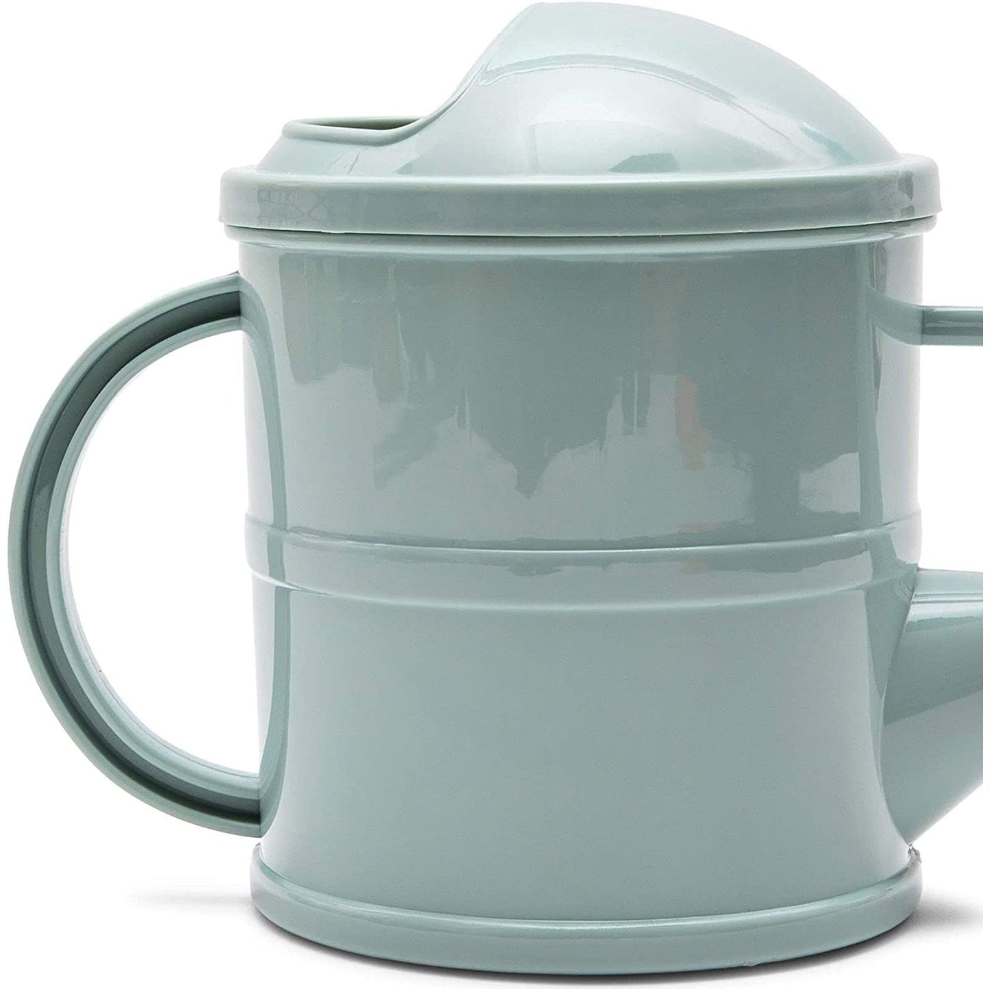 Small Mint Green Plastic Watering Can with Long Spout Sprinkler Head for Garden, Indoor and Outdoor Plants, Flowers (0.4 Gallon)