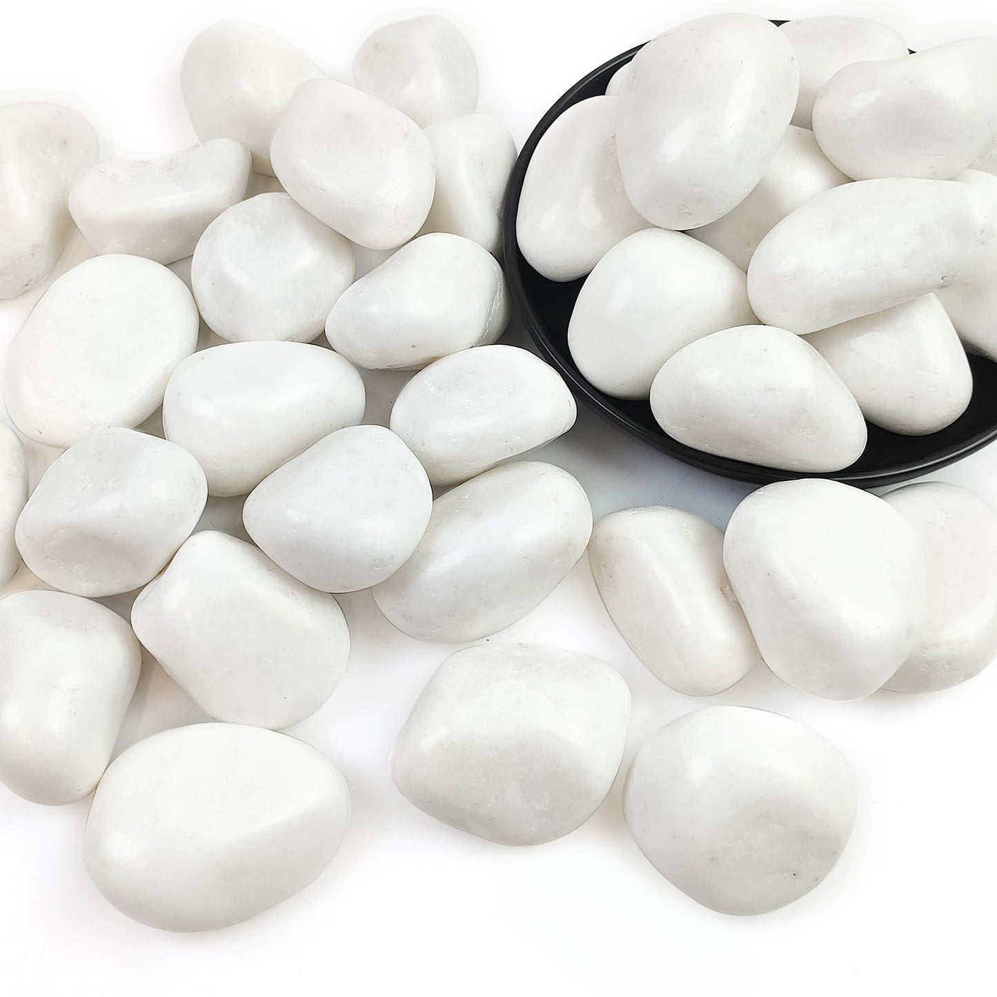 SHIZWU 40lbs White Rocks for Landscaping,2-3 Inch Decorative Pebbles for Plants,River Rocks for Backyard,Flower Beds, Indoor Fountains, Paths, Aquarium Vase,Outdoor Garden