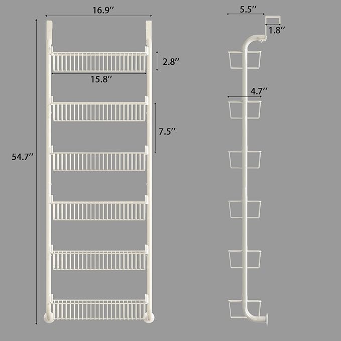 MIAOLI Over the Door Pantry Organizers and Storage, 6-Tier Spice Rack, Home &