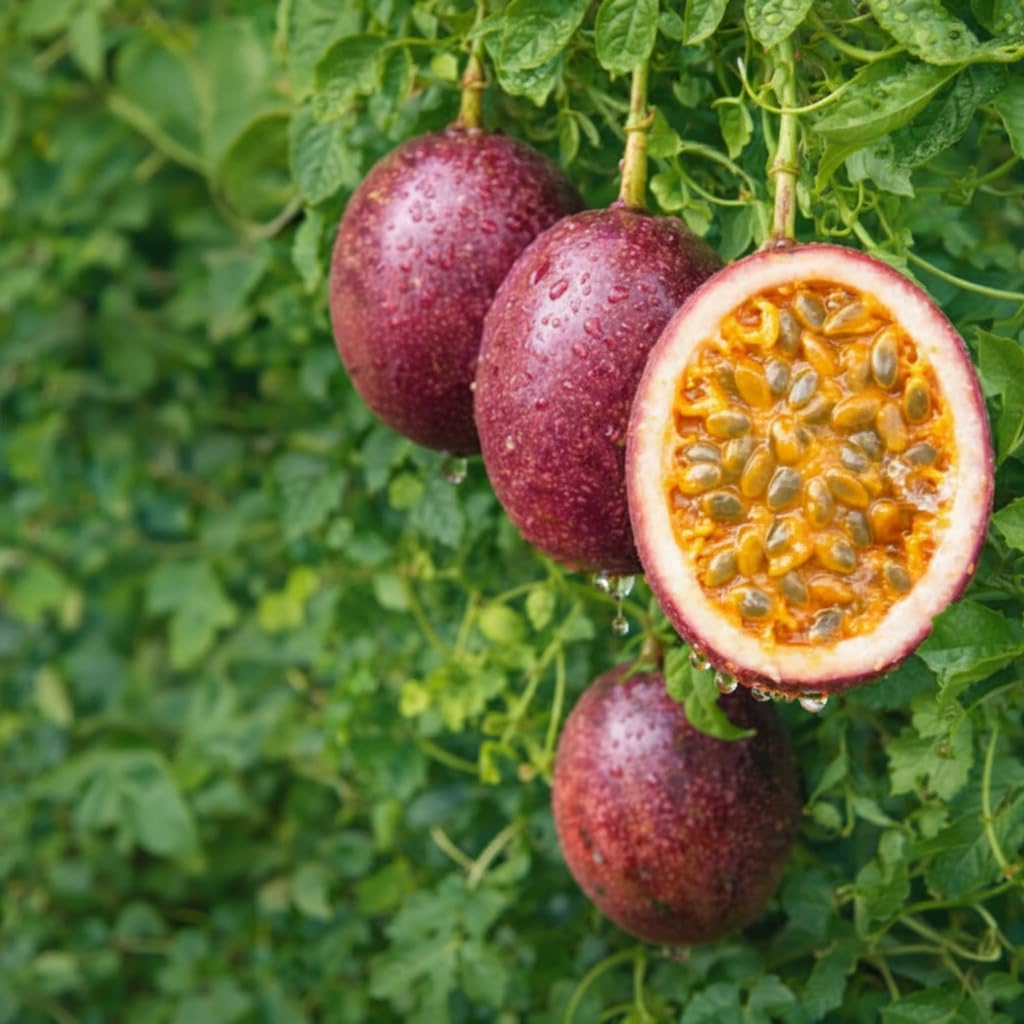 NYGardenia Passion Fruit Seeds – 50 Seeds for Planting – Purple Tropical Climbing Vine Fruit Plant