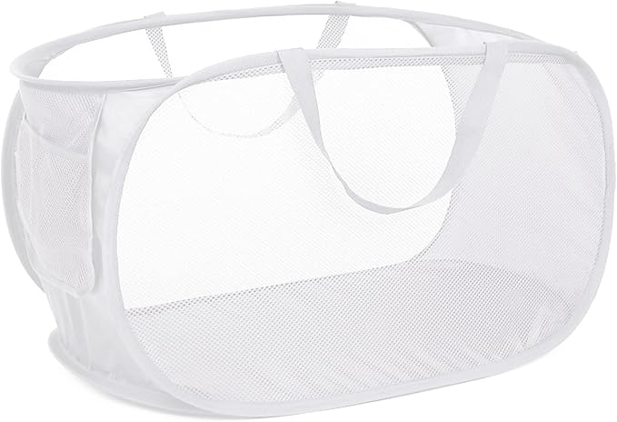 Strong Mesh Pop Up Laundry Basket, Collapsible Laundry Hamper