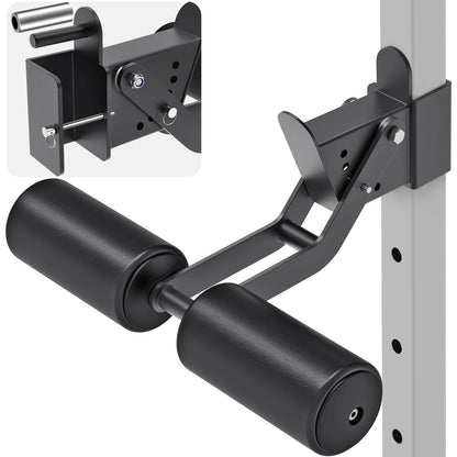 Nordic Hamstring Curl Squat Rack Attachment for 2" x 2" Power Rack with 1/2" or 1" Hole - Adjustable Leg Hold Down Attachment with Premium Leather Surface - for Ultimate Home Gym Experience