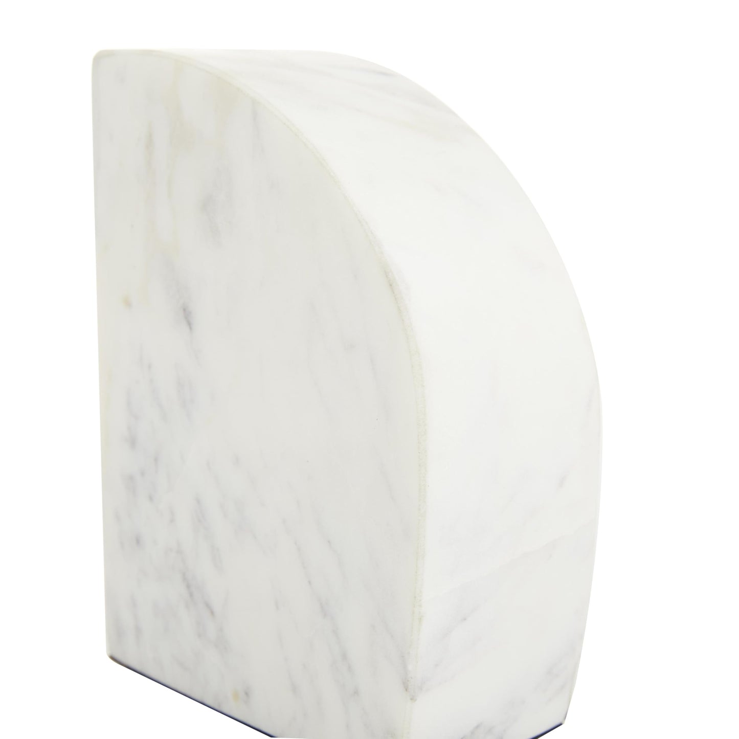 CosmoLiving by Cosmopolitan Marble Geometric Bookends with Gold Inlay, Set of 2 4"W, 6"H, White
