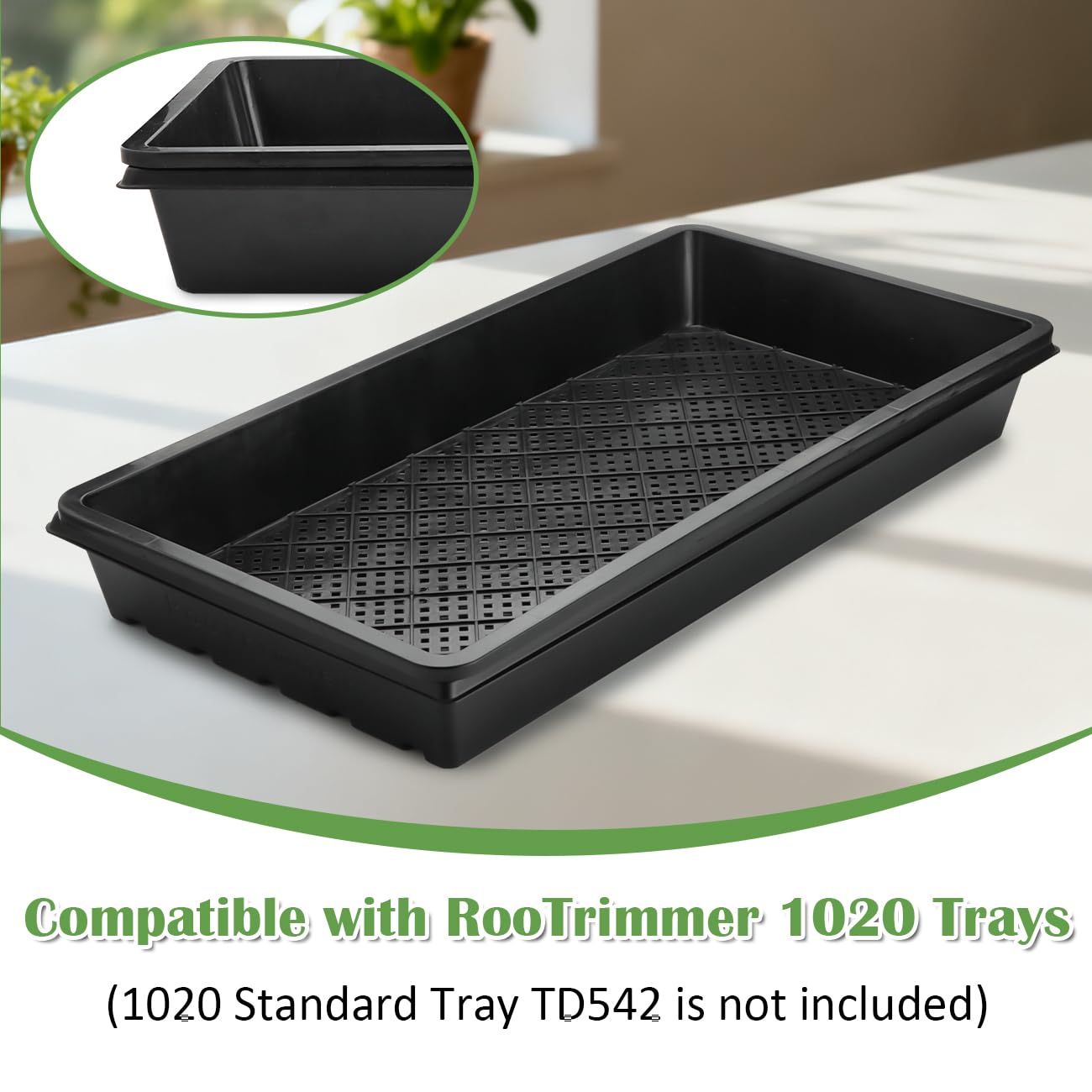 RooTrimmer 10 Pack 1020 Mesh Trays, Extra Strength 1020 Mesh Bottom Trays with Holes, 20'' x 10'', Heavy Duty Propagation Flats for Microgreens, Seed Starting, Soil Blocks, Hydroponics & Wheatgrass