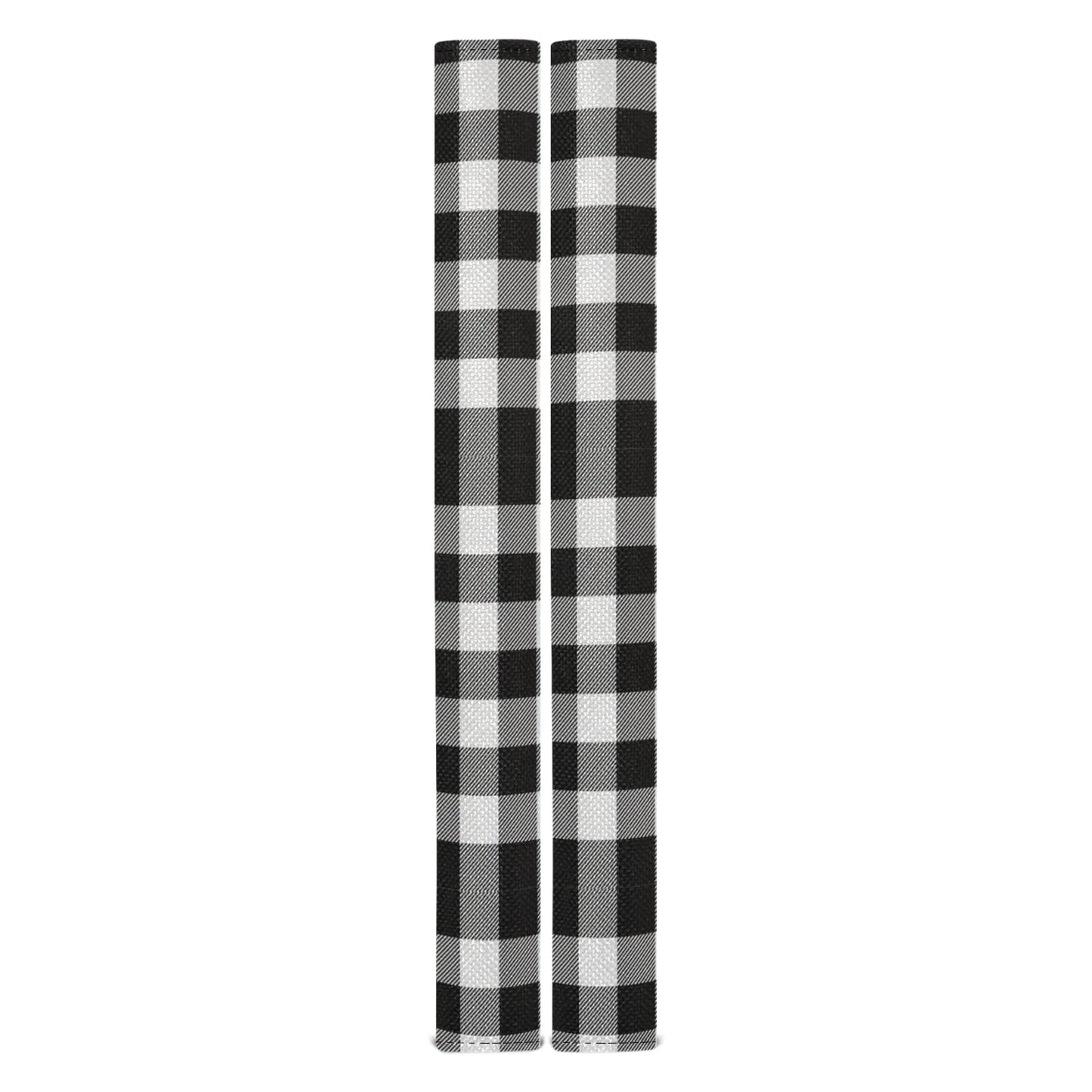 Black White Buffalo Check Refrigerator Door Handle Covers Farmhouse Tartan Kitchen Appliances Gloves For Microwave Dishwasher Fridge Door Cloth Protector 2pcs