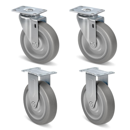 NINOSO Caster Wheels, 5" Heavy Duty Industrial Casters Set of 4 with Load 1400lbs Capacity, Wheels for Cart Furniture(2 Swivel & 2 Rigid)