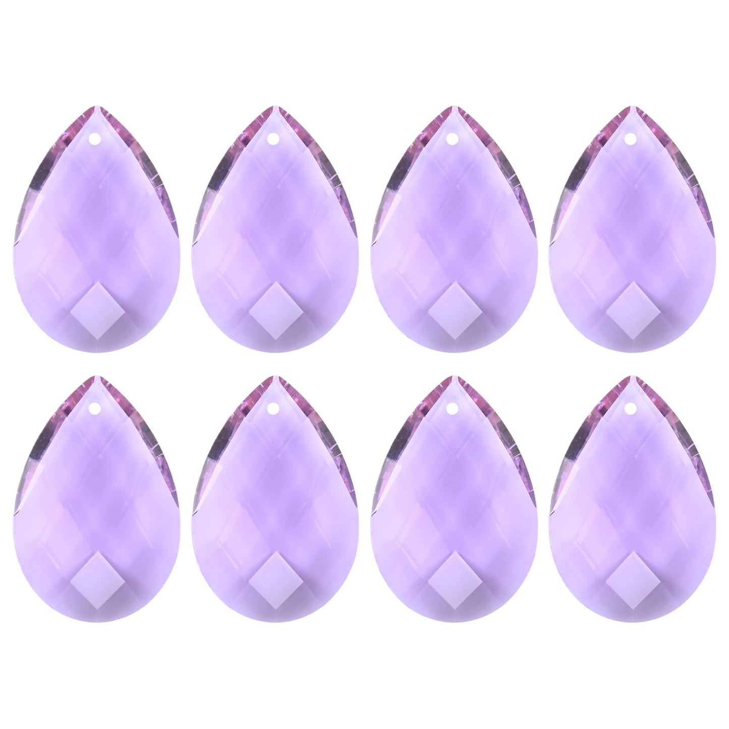 M METERXITY 8-Pack Crystal Grid Prisms, 38mm/1.5 Inch Chandelier Pendant Maker Hanging Crystals Chandelier Prisms for Home/Windows/Garden/DIY Decoration[Purple]