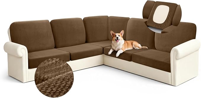 Arfntevss Sectional Couch Covers L Shape Couch Cushion Covers Slipcovers Fitted