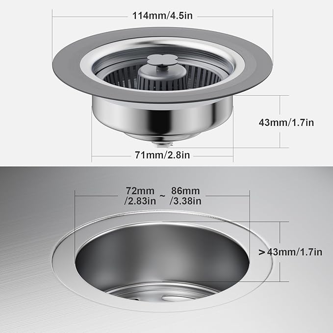 Upgraded 3 in 1 Universal Kitchen Sink Stopper Strainer-Mauve