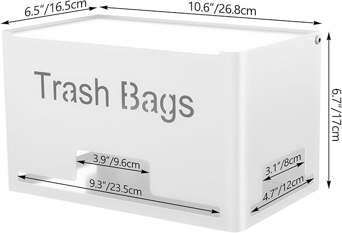 Extra Large Trash Bag Holder Dispenser, Metal Garbage Bag Dispenser Roll Holder