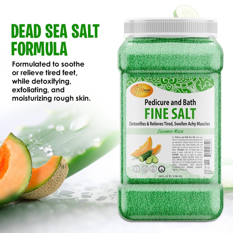 SPA REDI - Detox Foot Soak Pedicure and Bath Fine Salt, Lavender and Wildflower, 128 Oz - Made with Dead Sea Salts, Argan Oil, Coconut Oil, and Essential Oil, Hydrates, Softens and Moisturizes