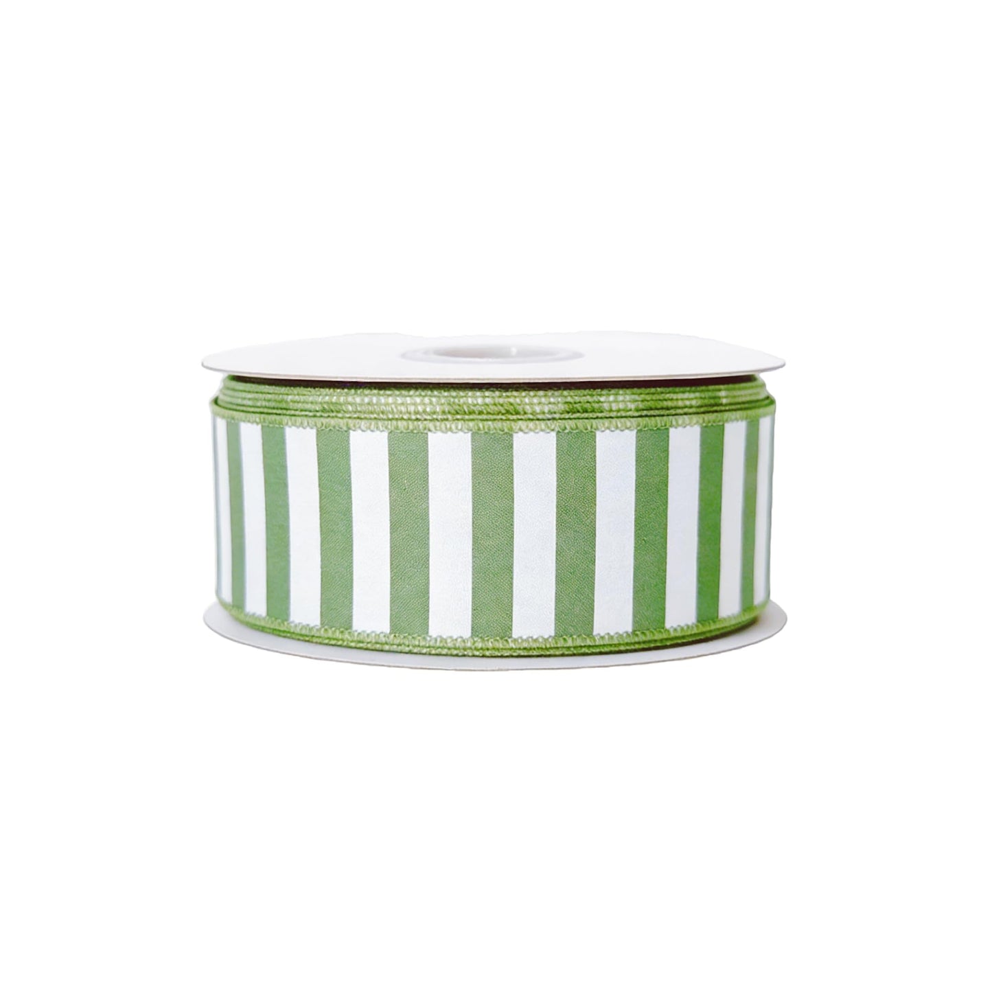 Meseey 2.5 Inch Sage Green White Stripe Wired Ribbon 10 Yards, Farmhouse Striped Wired Edge Ribbon for Wreaths, Gift Wrapping, DIY Crafts, Wedding, Baby Shower & Home Holiday Decoration