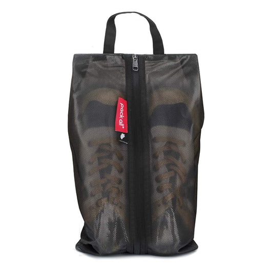 pack all Shoe Bag for Travel, Water-Resistant Shoe Pouch for Gym, Odor-Resistant Soccer Cleats Bag for Sport (Black, 1-Pack)