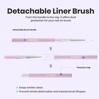 Beetles Nail Stamp, 4Pcs French Tip Tool Easy Manicure Nail Stamper Single Head Soft Silicone Long & Short French Tip Stamp Tool with 2Pcs Nail Scraper Decorations Gift for Women