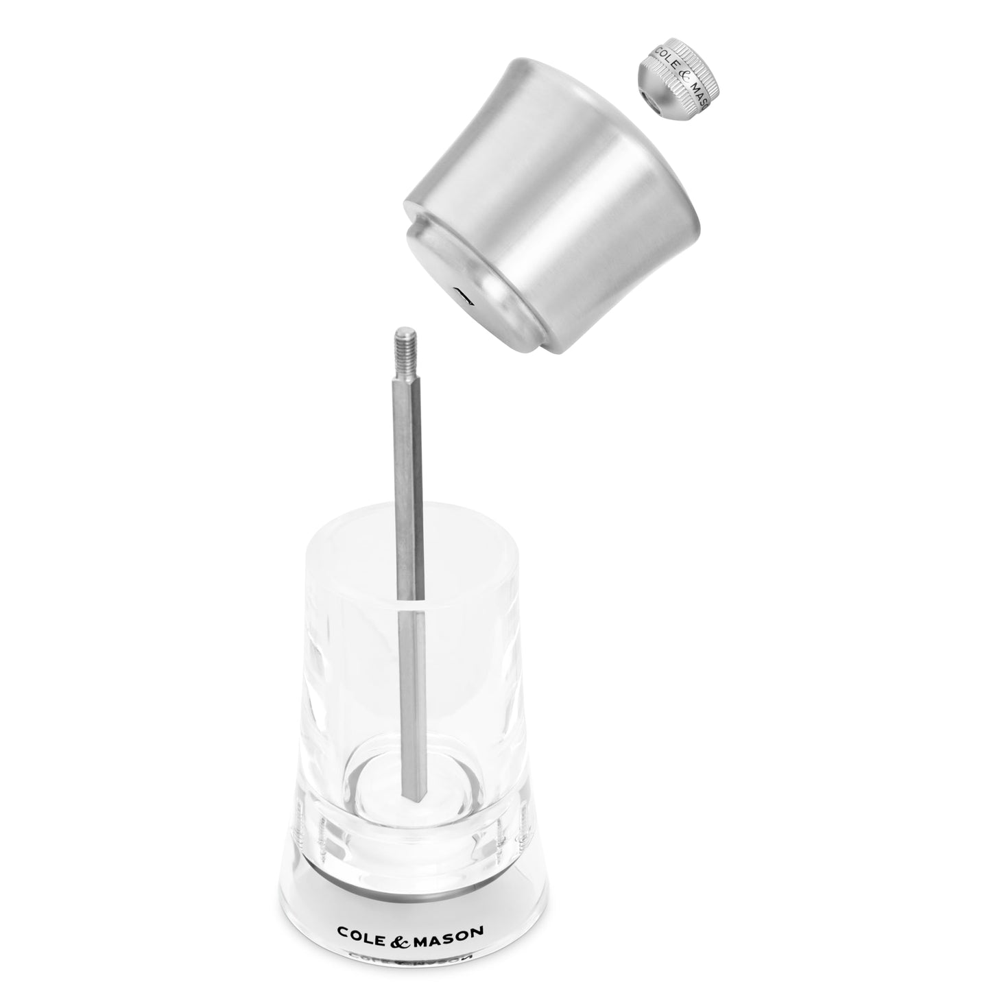 Cole & Mason Bromley Salt Mill, 6" - Salt Grinder with Ultra-Sharp Grinding Mechanism - Flavor-Enhancing Salt Shaker - Refillable Mill with Adjustable Grinding - Acrylic, Salt Mill