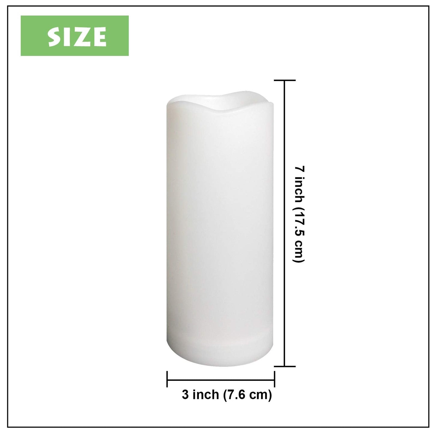 Waterproof Outdoor Flameless Pillar Candles with Timer Battery Operated Electric LED Candle Set for Gift Home Décor Party Wedding Supplies Garden Halloween Christmas Decoration, 2 Pack, 3” x 7”