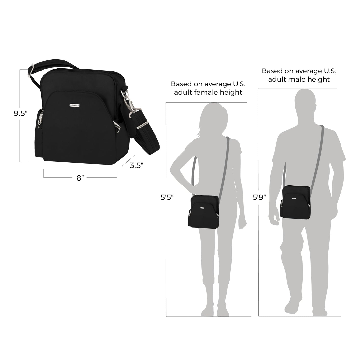 Travelon Anti-Theft Travel Bag, Black, One Size