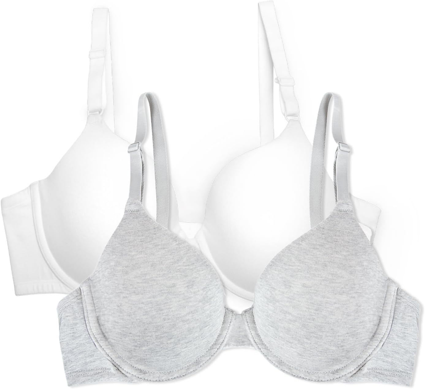 Fruit of the Loom Womens Smooth Cotton T-Shirt Bra - Ultra-Soft, Flexible, and Invisible Under Tees