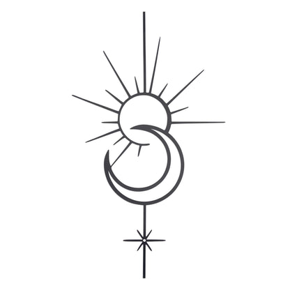 Urbraneco Boho Sun Moon Star Wall Decor Ohemian Wall Art Metal Wall Art Decor for Living Room Bathroom or Bedroom