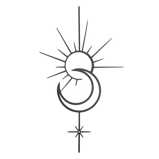 Urbraneco Boho Sun Moon Star Wall Decor Ohemian Wall Art Metal Wall Art Decor for Living Room Bathroom or Bedroom