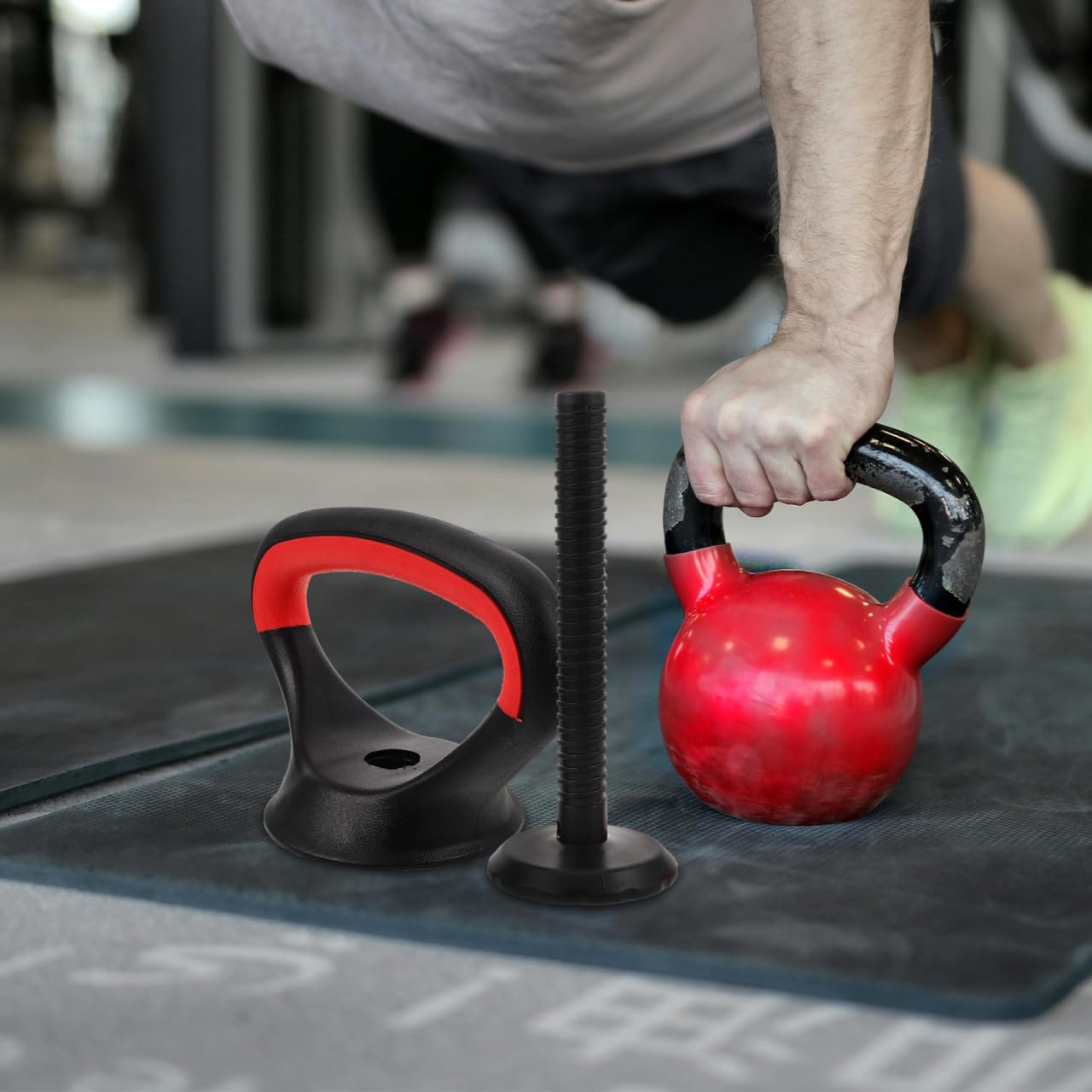 LIOOBO Kettlebell Handle for Dumbbells: Adjustable Kettlebell Grip Attachment for Strength Training, Portable Dumbbell Converter Adapter for Home Gym Workout Fit Adjustable Weights