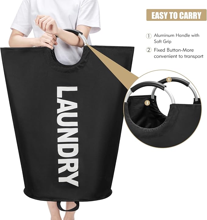 125L X-Large Laundry Basket, Freestanding Tall Clothes Hamper, Collapsible