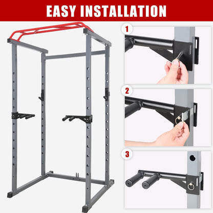 SYL Fitness Dip Bar Attachments for 2" x 2" or 3" x 3" Power Rack - Narrow & Wide Dips Double Handles (Patent Pending) (For 3" x 3" Rack)