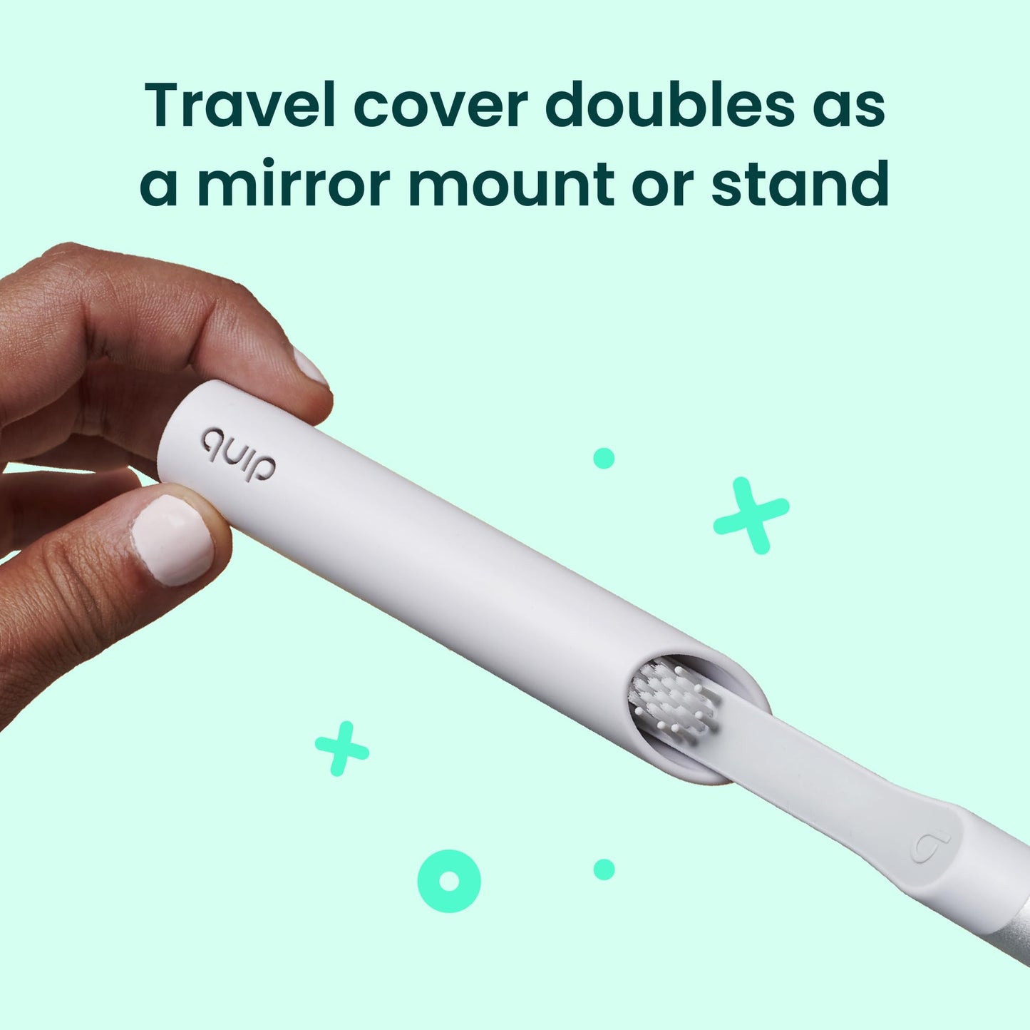 Quip Metal Sonic Electric Toothbrush for Adults - Time Travel & Soft Bristles with Travel Case & Replacement Brush Head - 3 Month Battery Life - Indigo