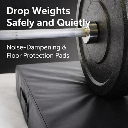 Japard Silencer Drop Pads 2 Pcs,Dumbbell,Workout, Gym, Weightlifting Crash Cushions with PVC Cover, Easy Carry Handles, Deadlift Mat, Exercise Balance Equipment for Fitness, Physical Therapy, Yoga