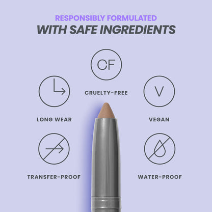 Wonderskin IYKYK Eyeshadow Stick - Longwear Eye Shadow Sticks, Budge-Proof and Waterproof Matte Eyeshadow Stick with Built-in Sharpener (Mink)