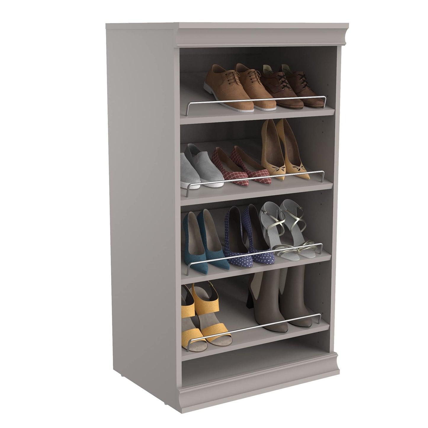 ClosetMaid 4598 Modular Storage Stackable Unit with 4 Drawers, Taupe & 4609 Modular Storage Stackable Shoe Shelf Unit, Taupe