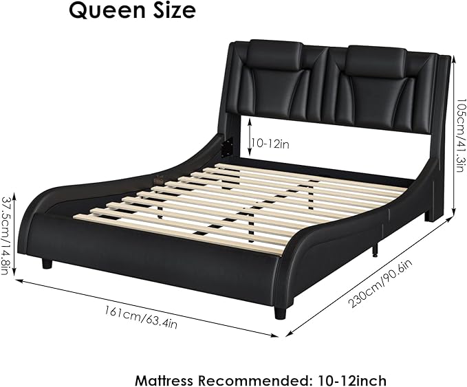 Keyluv Queen Size LED Bed Frame