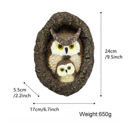 JARPSIRY Owl Tree Hugger Whimsical Tree Sculpture Garden Statues Outdoor Tree Face Decor Garden Peeker Yard Art Decorations (Mom and Baby Owl)