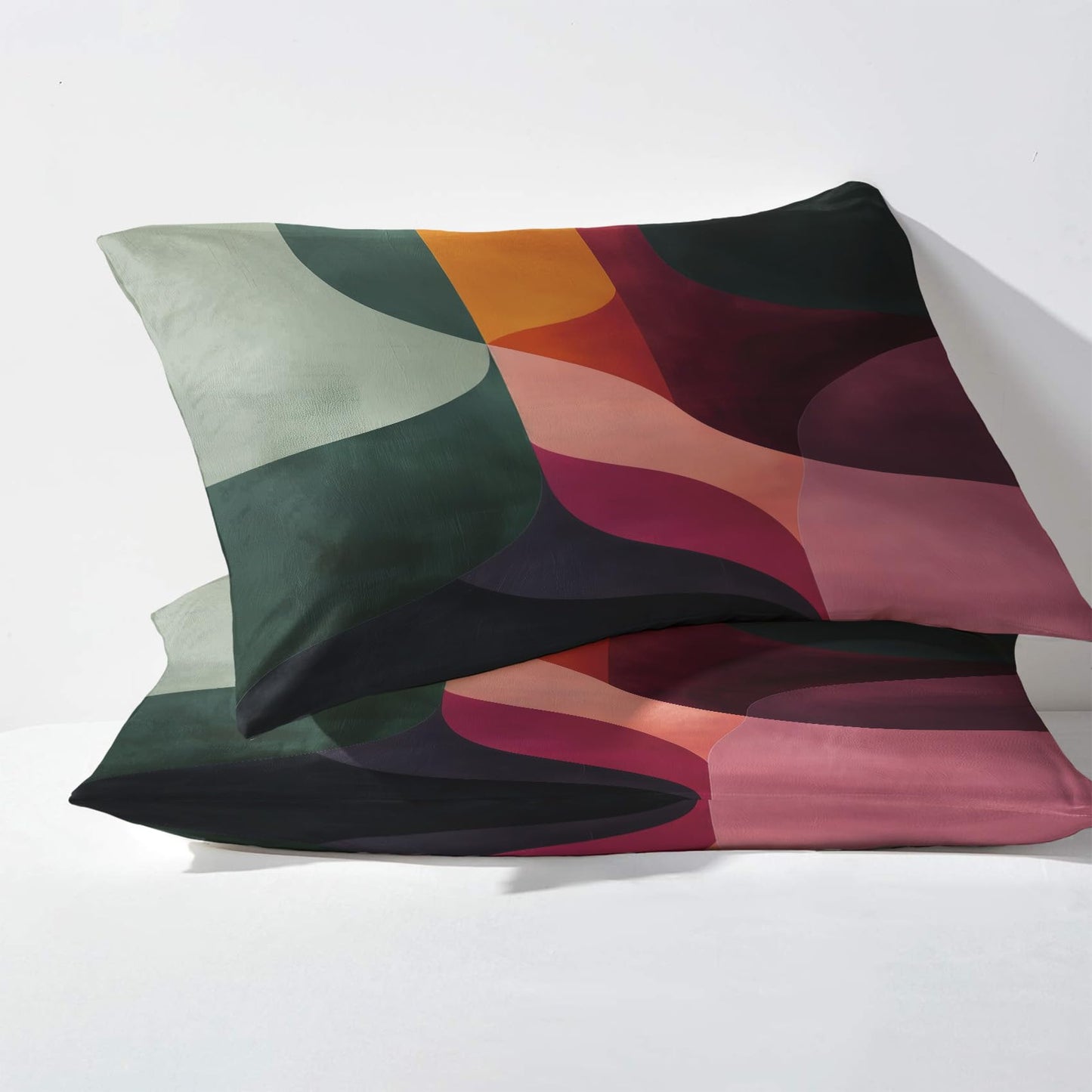 NOGAWA Abstract Sheets Cal King, Colorful Modern Bed Sheets, Deep Pocket & Soft Microfiber Bedding Sheets & Pillowcases 4 Piece - Fitted Sheet & Flat Sheet & 2 Pillow Cases