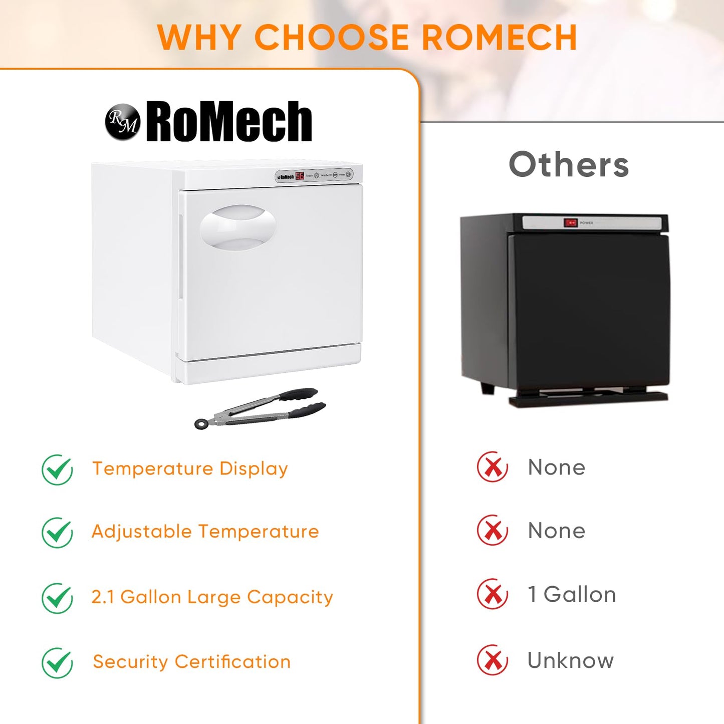 ROMECH 23L Hot Towel Warmer Cabinet, Professional Towel Heater with LED Temperature Display Setting, Extra Large Capacity Towel Warmers for Spa Massage Salon Home (White, 23L)