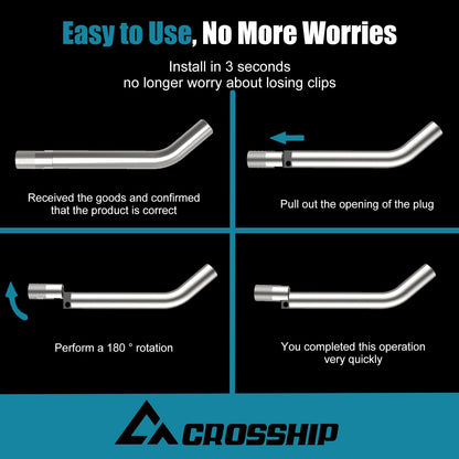 CROSSHIP 5/8-Inch Trailer Hitch Pin - No Clips Required - Lock Hitch Pin with Chrome Steel Pivot - Fits 2, 2-1/2 or 3-Inch Receiver, for B&W, Rhino, Curt Trailer Hitches Tow Replacement Pins