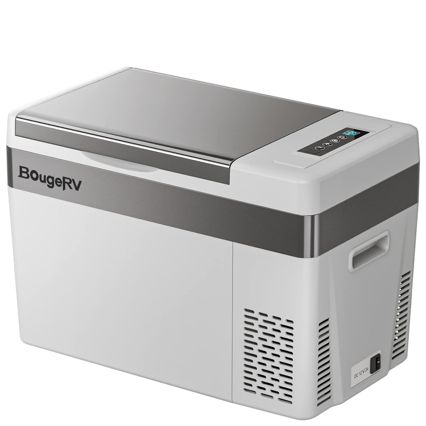 BougeRV 12 Volt Refrigerator With Cover 12V Car Fridge 30 Quart Portable Freezer Compressor Cooler Compressor Freezer, 12/24V DC 110~240V AC, -8℉~50℉ for Truck RV SUV
