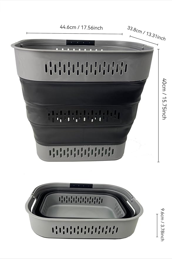 SAMMART 38L Collapsible Plastic Laundry Basket