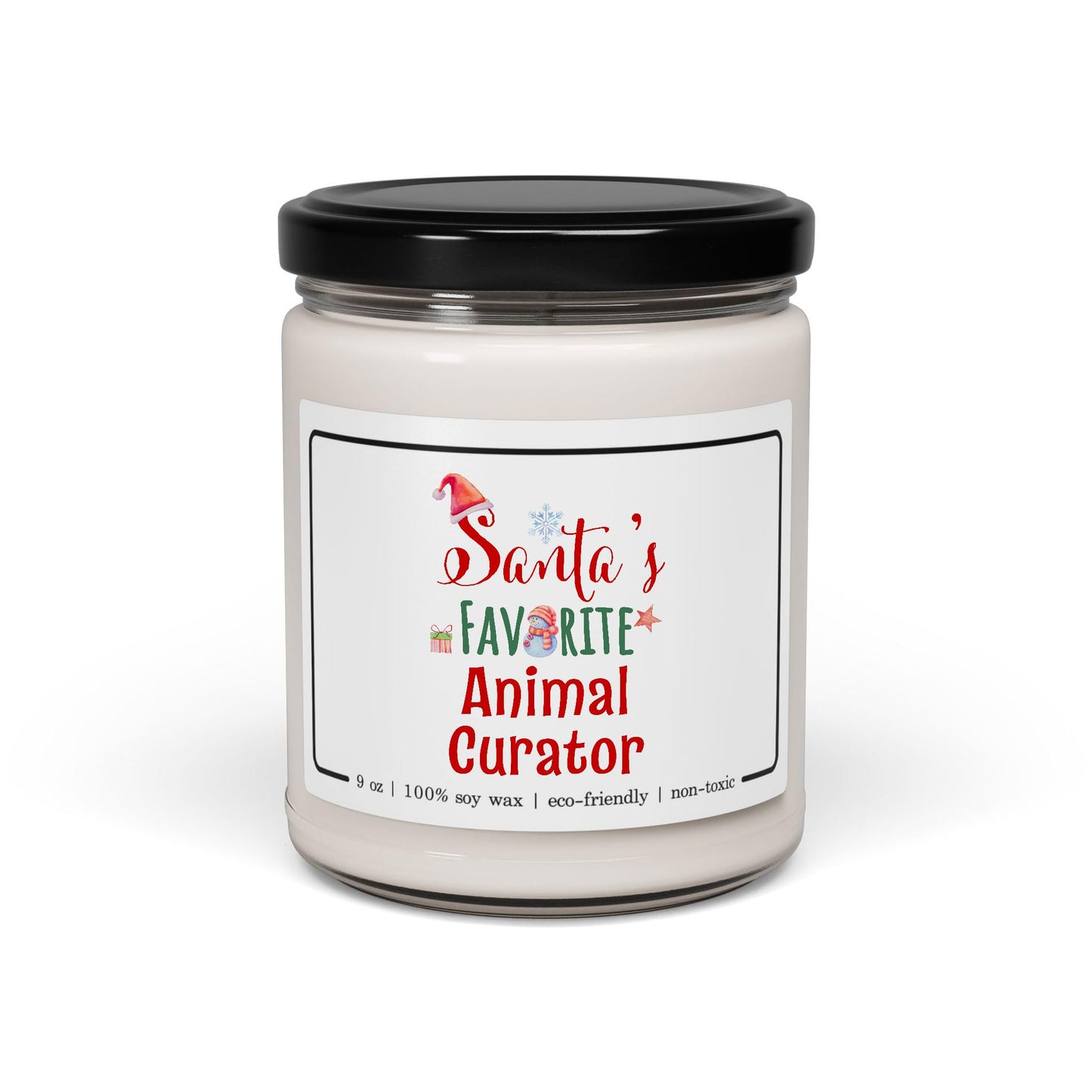 Santa's Favorite Animal Curator Candle - Christmas Gifts for Coworker Zoo Curator Employee Boss Manager Party Decoration - Xmas, New Year - 9oz Soy Wax Cinnamon Vanilla Scent